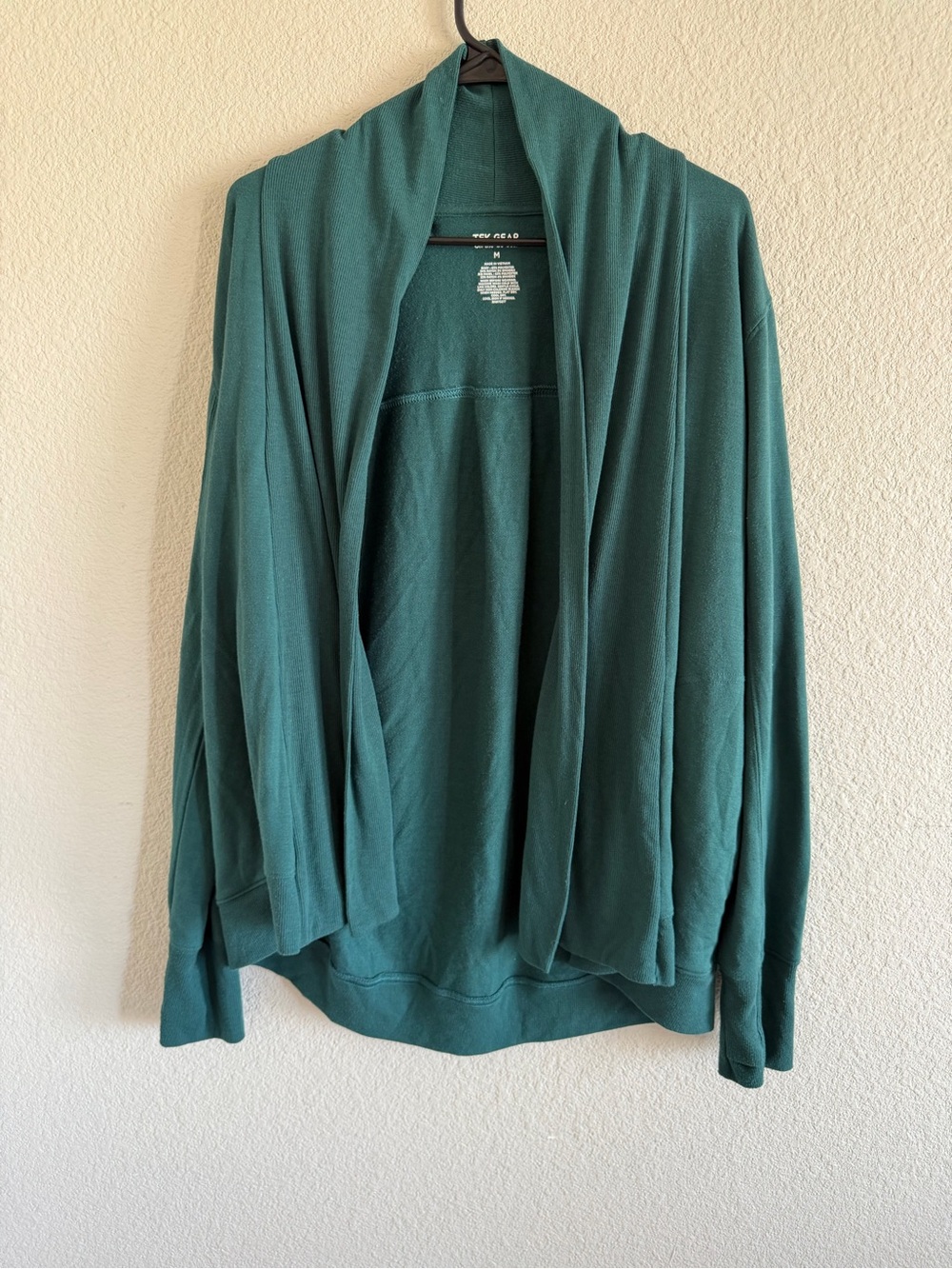 tek gear Teal Open-Front Draped Cardigan